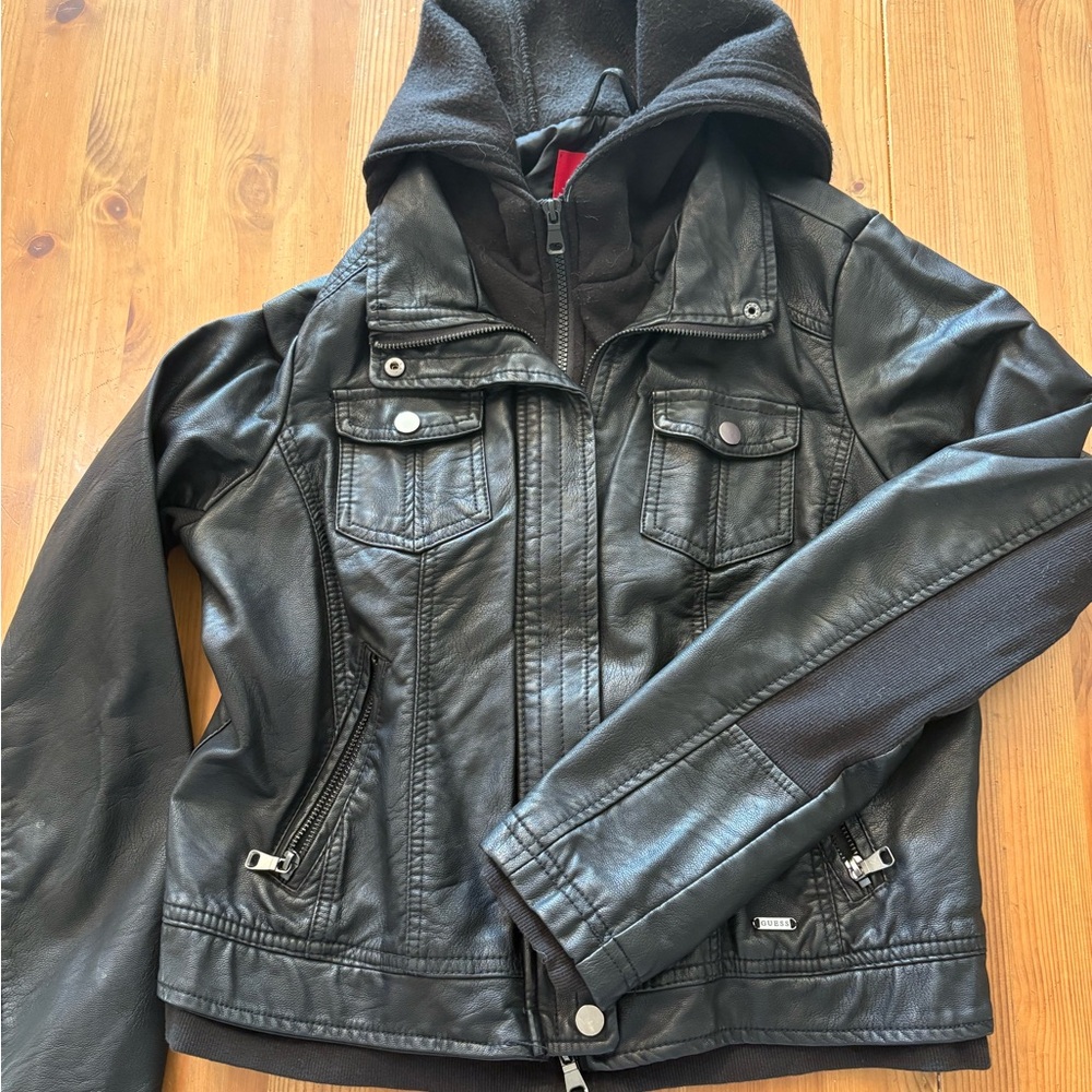 Guess Black Jacket with Hoodie